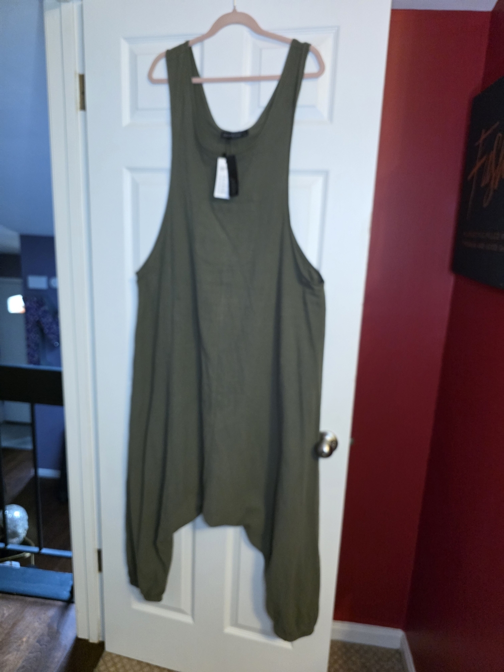 Zanzea Olive Green Sleeveless Harem Jumpsuit Tunic